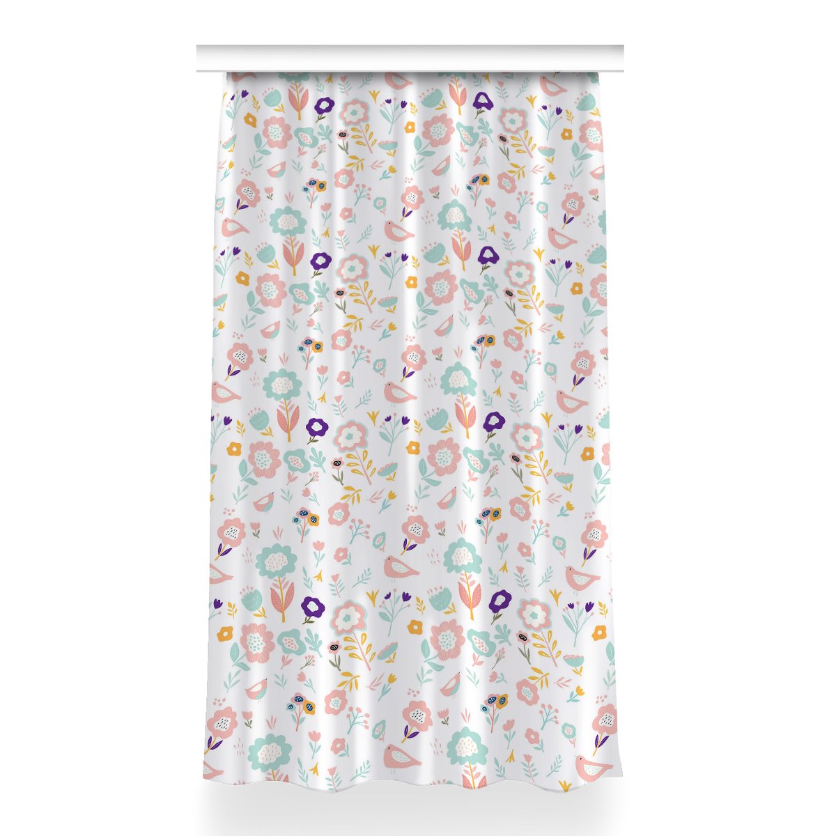 Klasyczna zasłona kolory Malowane wróbelki 150x260, Fabricsy