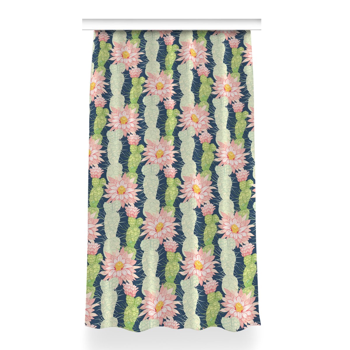 Gotowa zasłona z nadrukiem Kwiaty kaktusa 150x260, Fabricsy