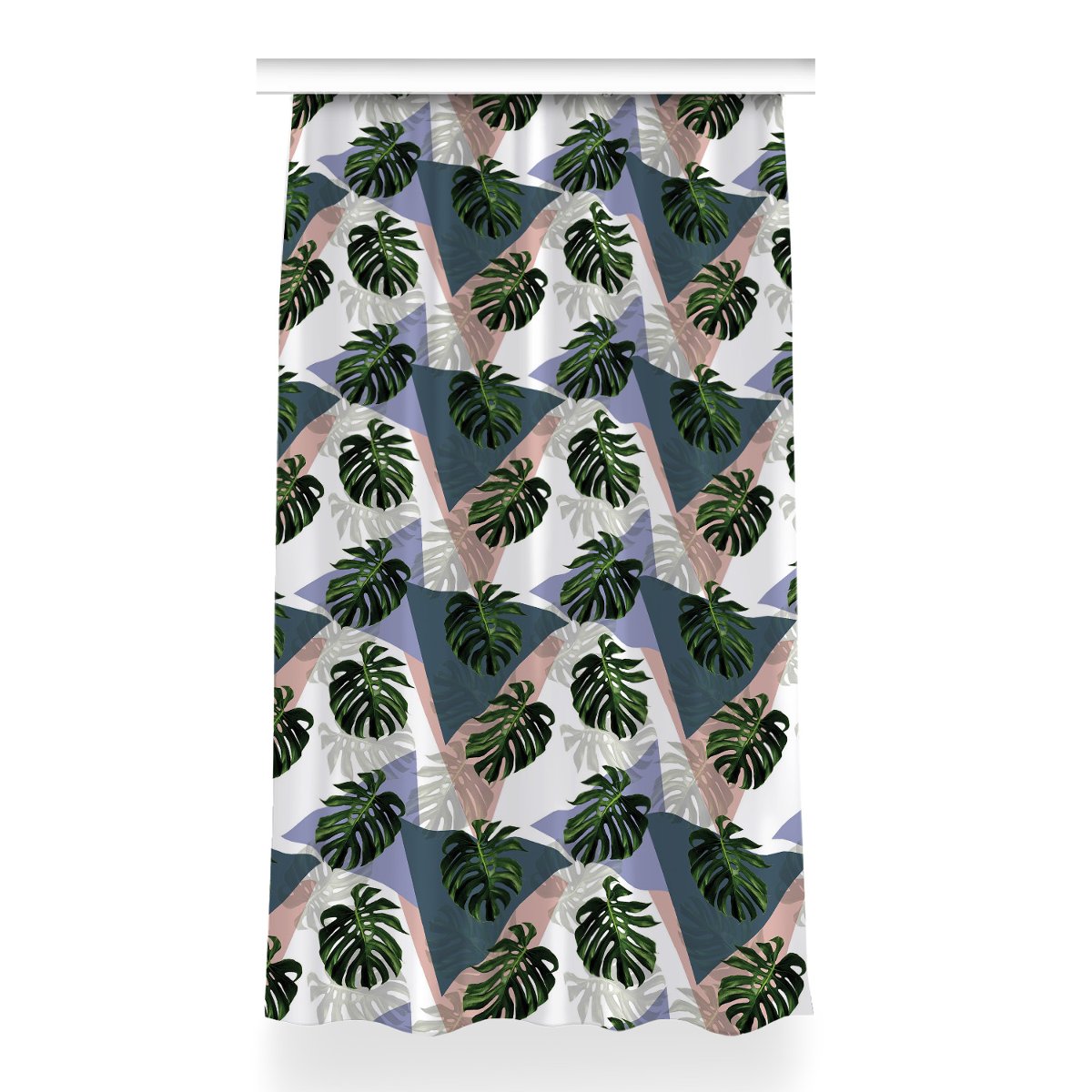 Zasłona z nadrukiem gotowa Monstera wzór 150x260, Fabricsy