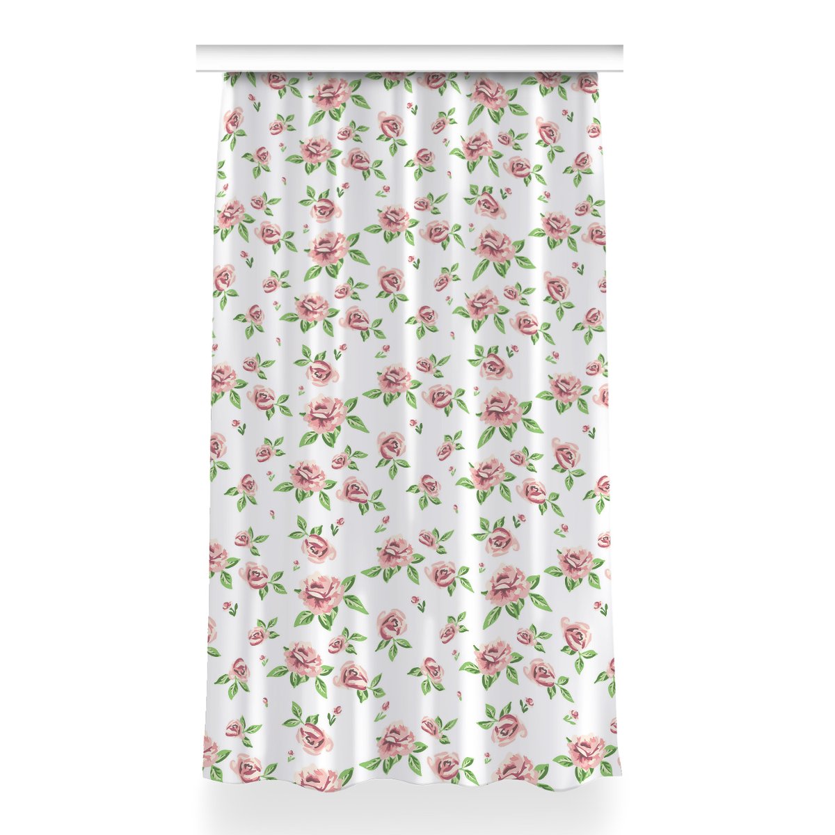 Gotowa zasłona z grafiką Pastelowe kwiaty 150x260, Fabricsy