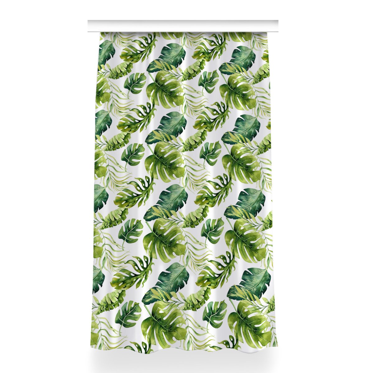 Zasłona z grafiką kolory Egzotyczne liście 150x260, Fabricsy