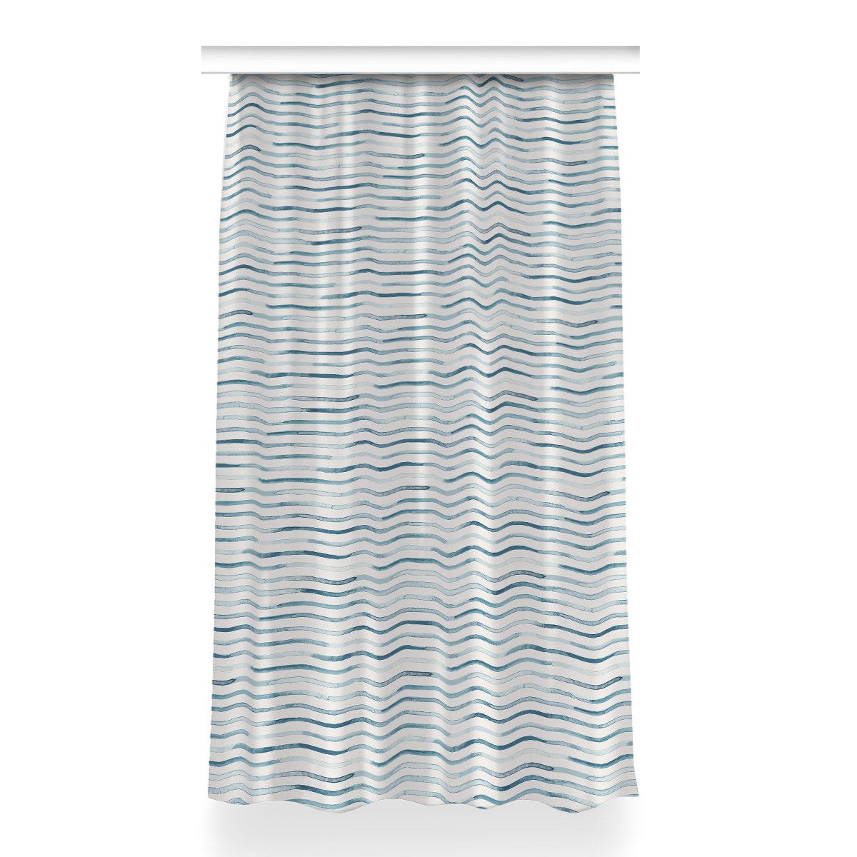 Gotowa zasłona na kółka Niebieskie linie 150x260, Fabricsy