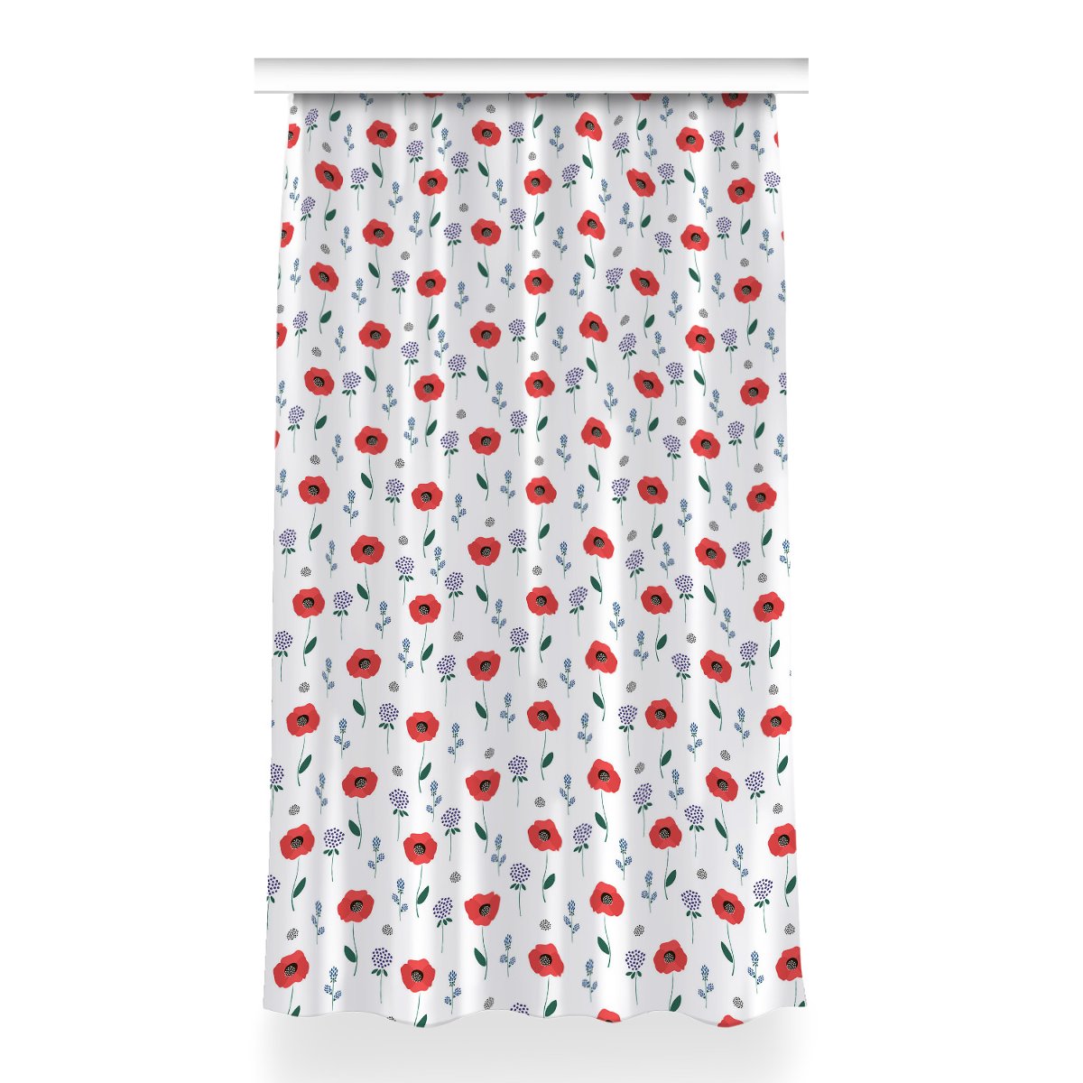 Gotowa zasłona Czerwone pole maków wzór 150x260 cm, Fabricsy