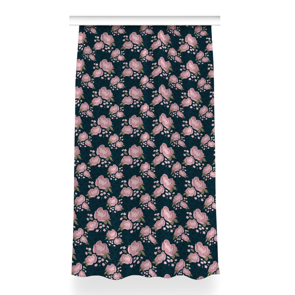 Zasłona z nadrukiem gotowa Różowe kwiaty 150x260, Fabricsy