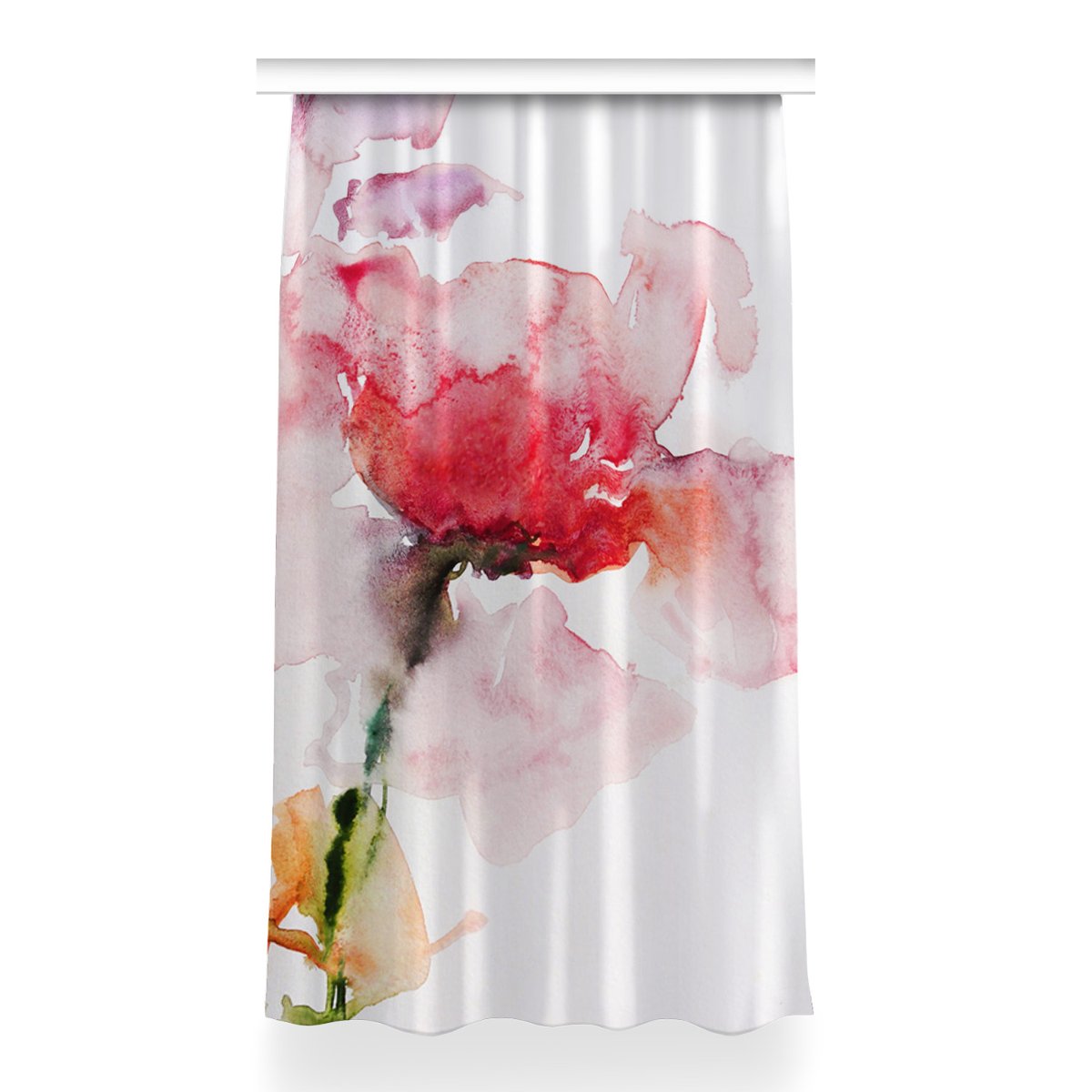 Klasyczna zasłona kolory Akwarela kwiaty 150x260, Fabricsy