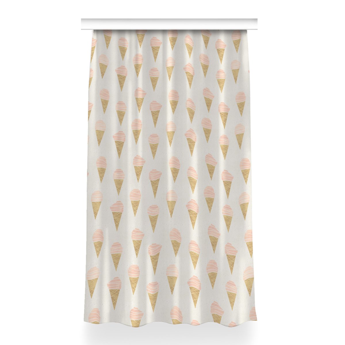Gotowa zasłona na kółka Różowe lody wzór 150x260, Fabricsy