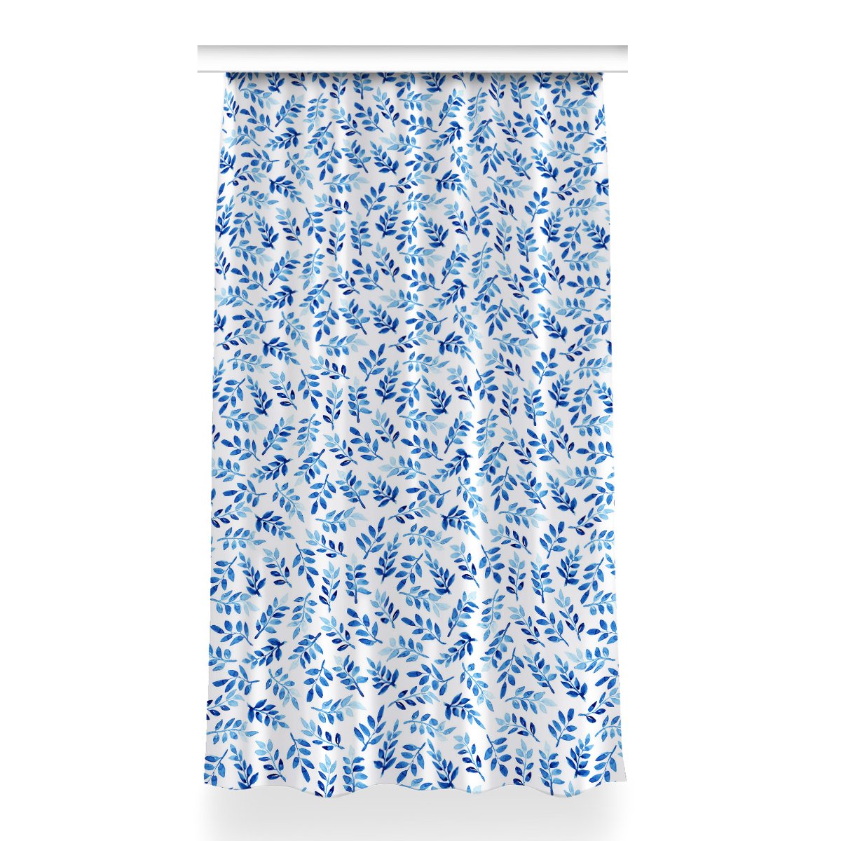 Gotowa zasłona na kółka Niebieska akwarela 150x260, Fabricsy