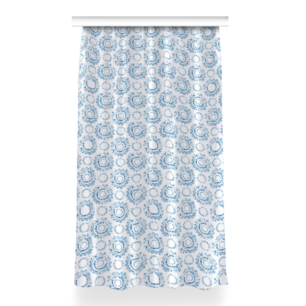 Gotowa zasłona z nadrukiem Niebieskie koła 150x260, Fabricsy