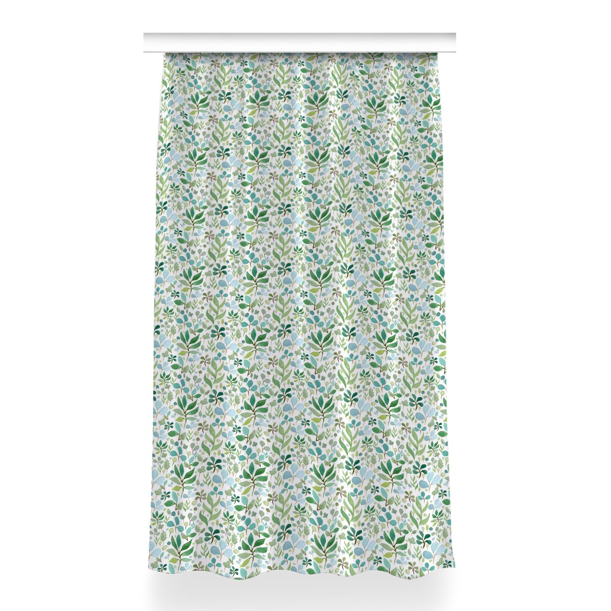 Gotowa zasłona na kółka Zielone liście 150x260 cm, Fabricsy