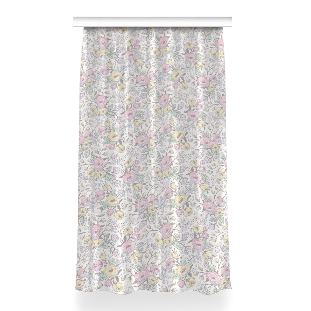 Klasyczna zasłona kolory Kolorowe kwiaty 150x260, Fabricsy
