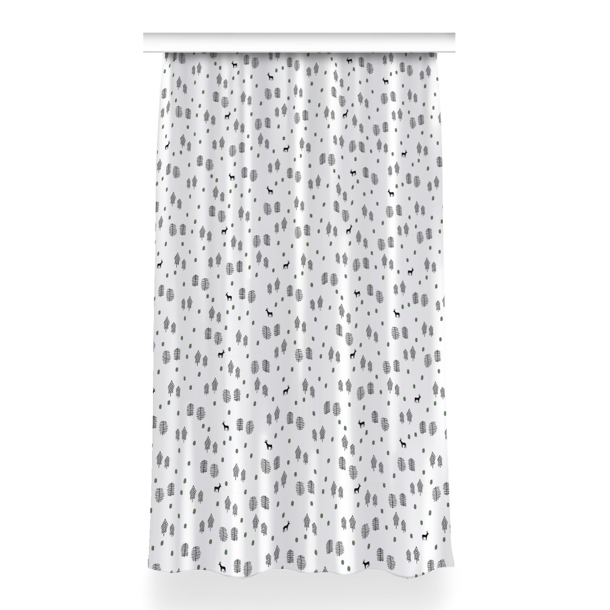 Gotowa zasłona na kółka Jelenie w lesie 150x260 cm, Fabricsy
