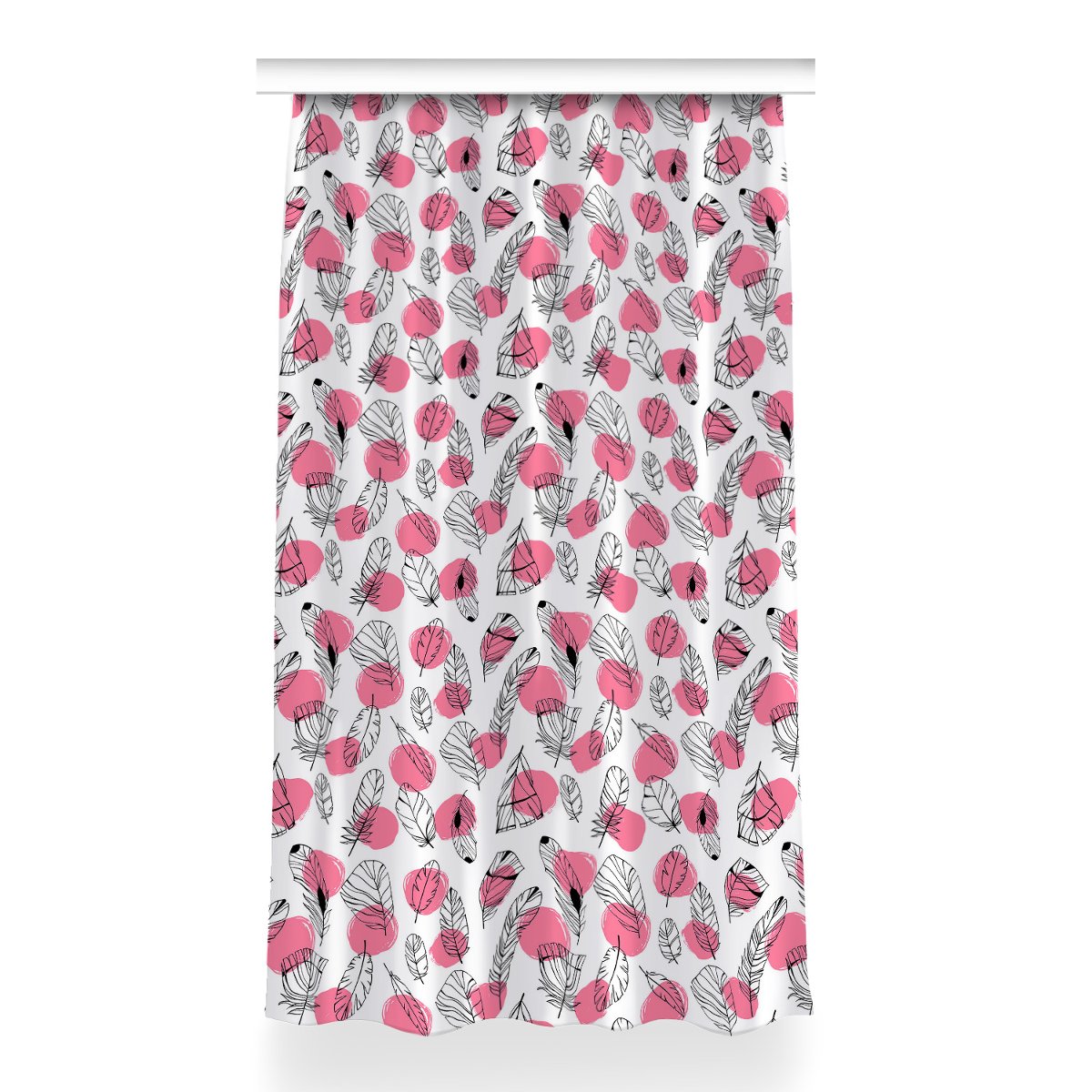 Gotowa zasłona Pióra i kropki do pokoju 150x260 cm, Fabricsy