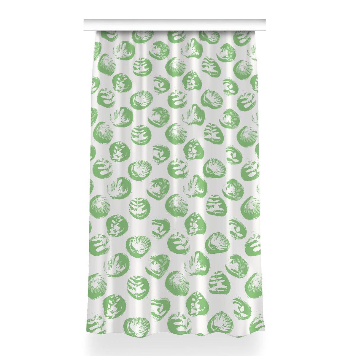 Gotowa zasłona na kółka Rośliny w kropkach 150x260, Fabricsy