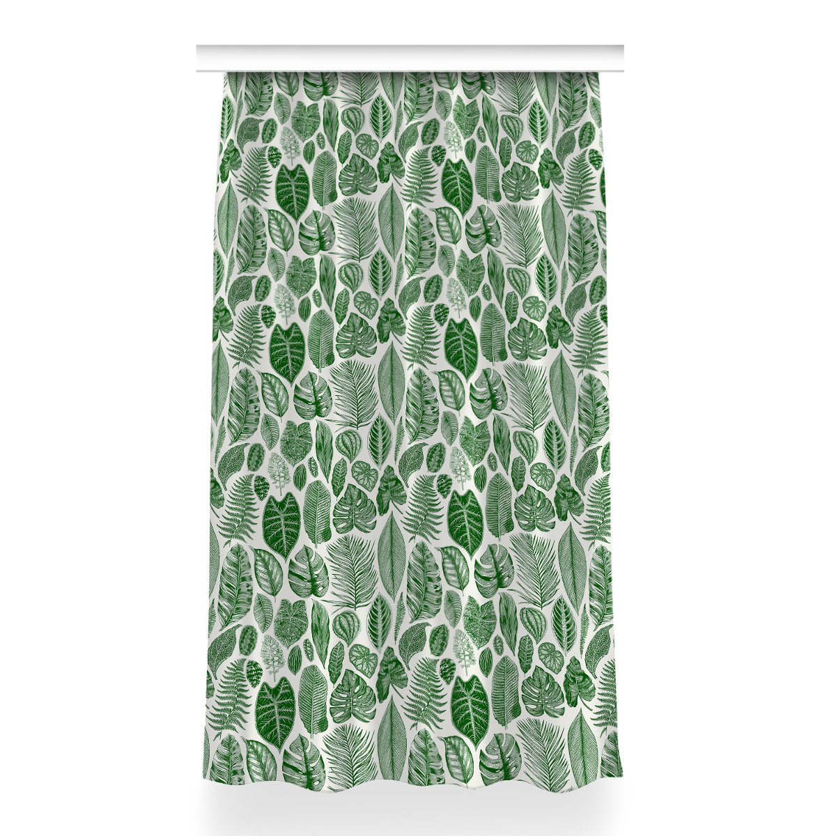 Gotowa zasłona na kółka Palmowe liście 150x260 cm, Fabricsy