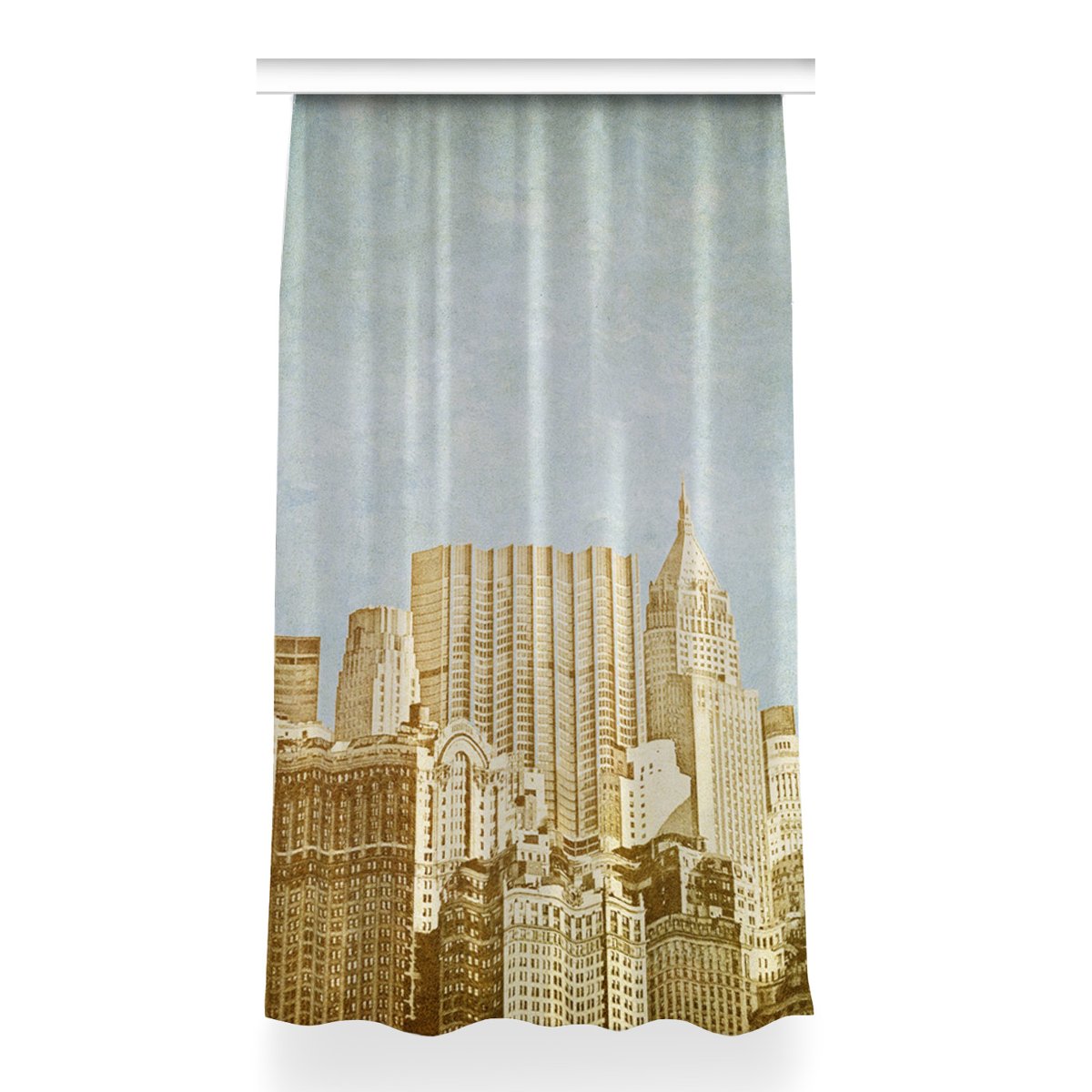 Gotowa zasłona na kółka Wieżowce Manhattan 150x260, Fabricsy
