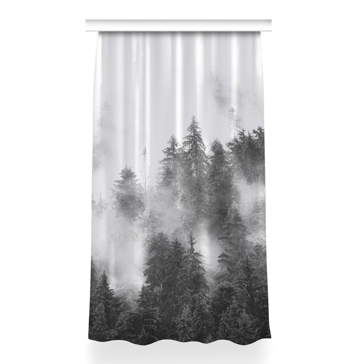 Gotowa zasłona z nadrukiem Mglisty las 150x260 cm, Fabricsy