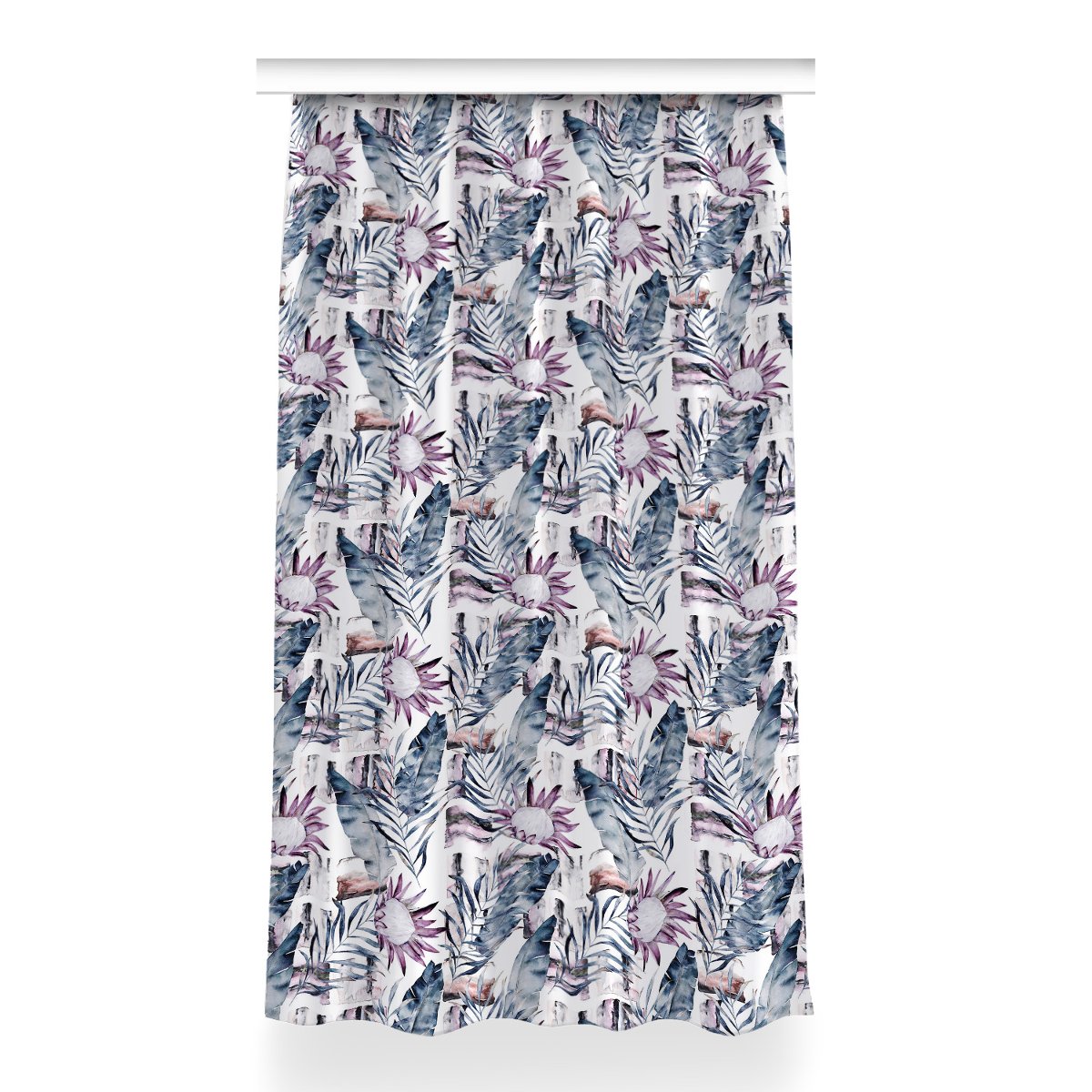 Gotowa zasłona z grafiką Marmurowe kwiaty 150x260, Fabricsy