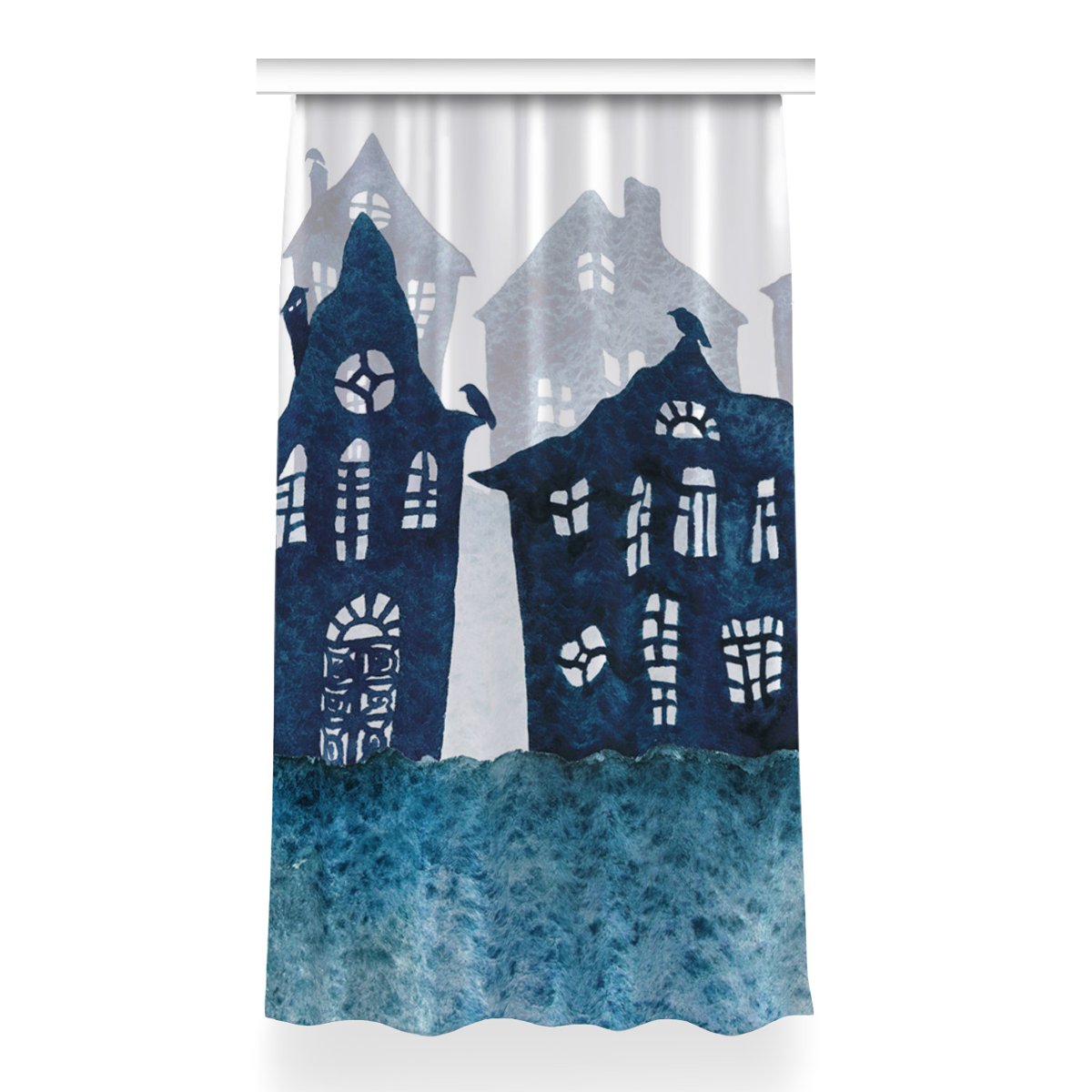 Gotowa zasłona na kółka Miasto nocą dekor 150x260, Fabricsy