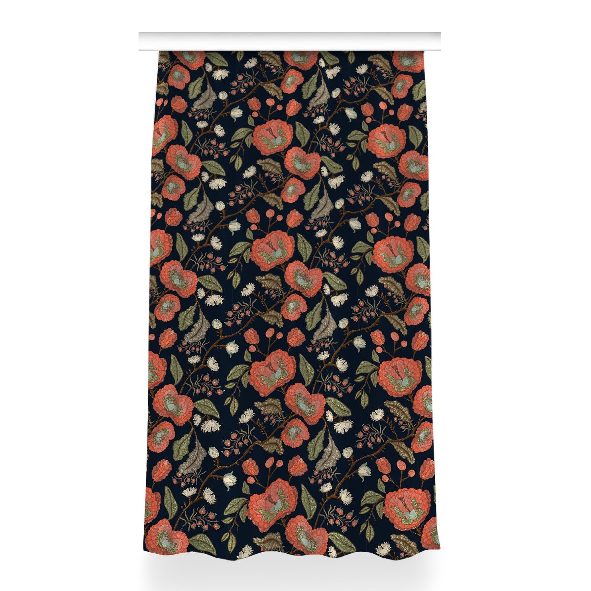 Gotowa zasłona na kółka Retro Kwiaty dekor 150x260, Fabricsy