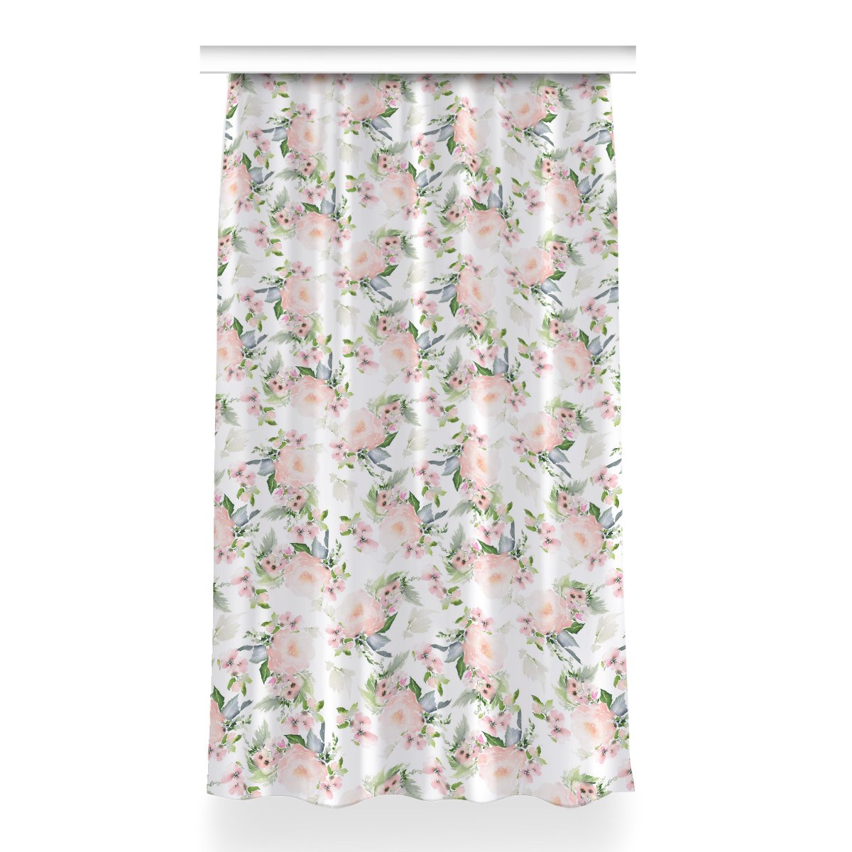 Gotowa zasłona dekor Kwiaty pastelowe wzór 150x260, Fabricsy