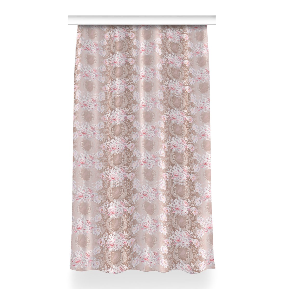 Gotowa zasłona z grafiką Białe róże wzór 150x260, Fabricsy
