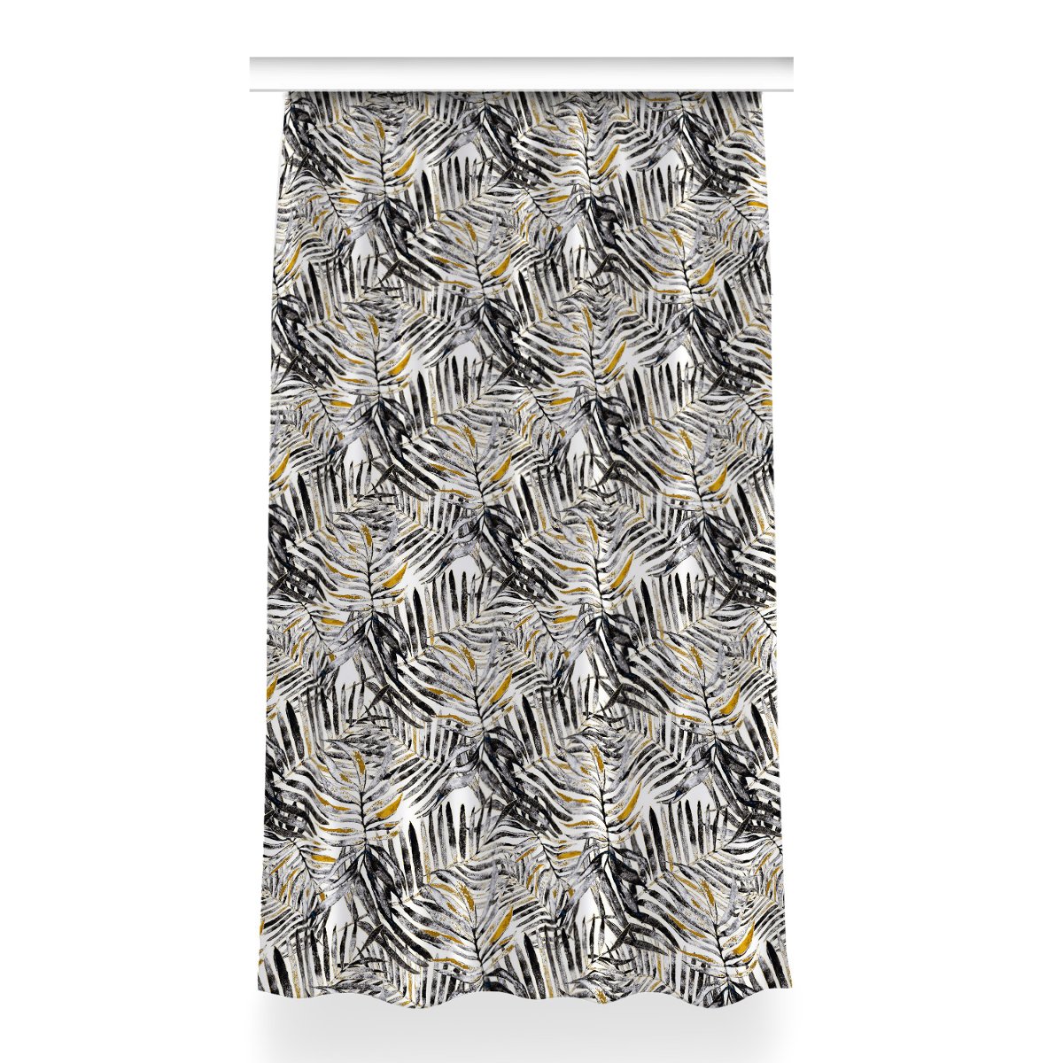 Gotowa zasłona z nadrukiem Czarne liście 150x260, Fabricsy