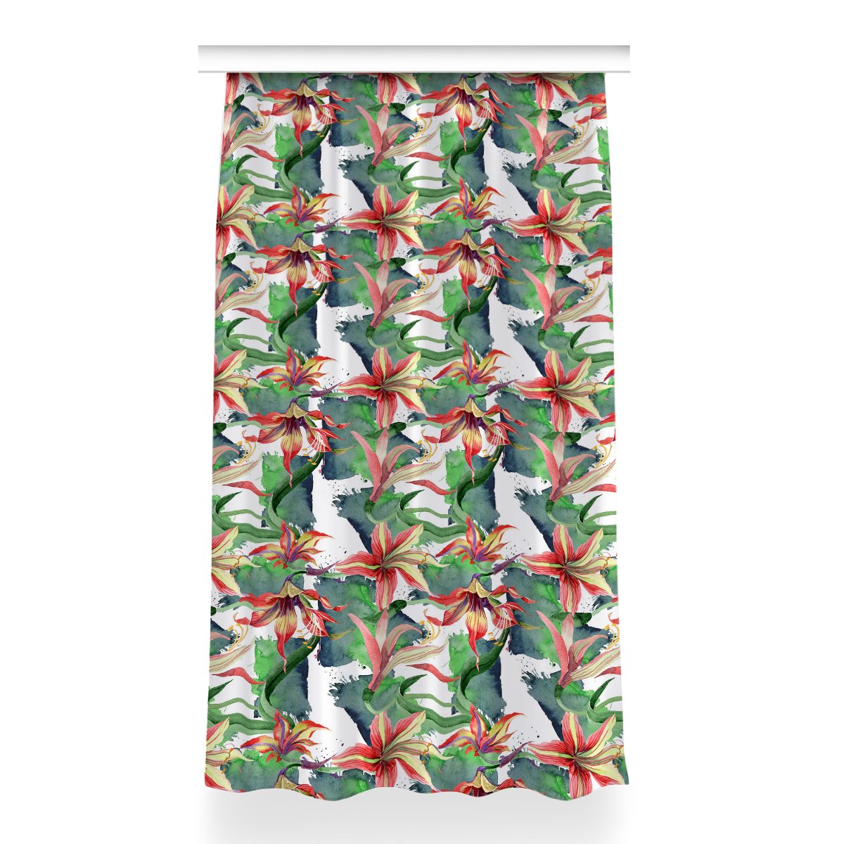 Zasłona z nadrukiem gotowa Kwiat Zwartnica 150x260, Fabricsy