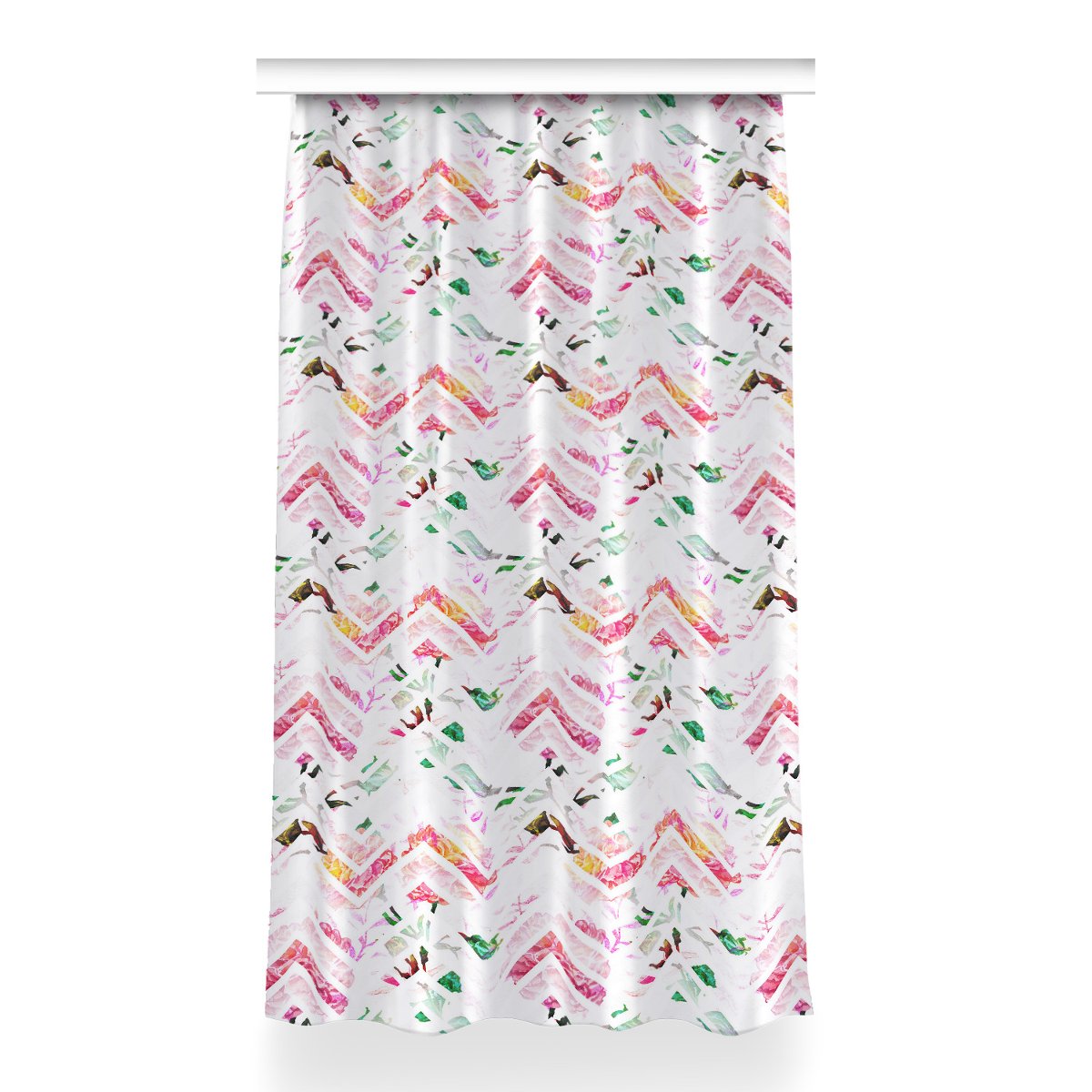 Klasyczna zasłona kolory Kwiatowy Szewron 150x260, Fabricsy