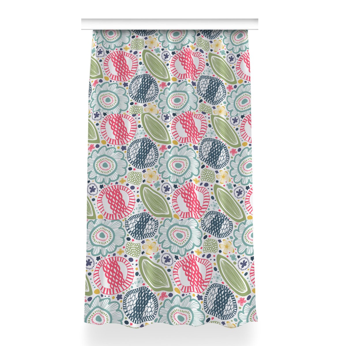 Zasłona z nadrukiem gotowa Kolorowe kwiaty 150x260, Fabricsy