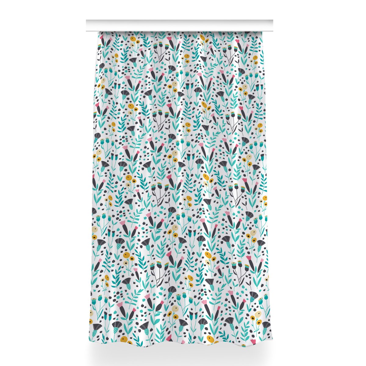 Gotowa zasłona Skandynawskie kwiaty dekor 150x260, Fabricsy