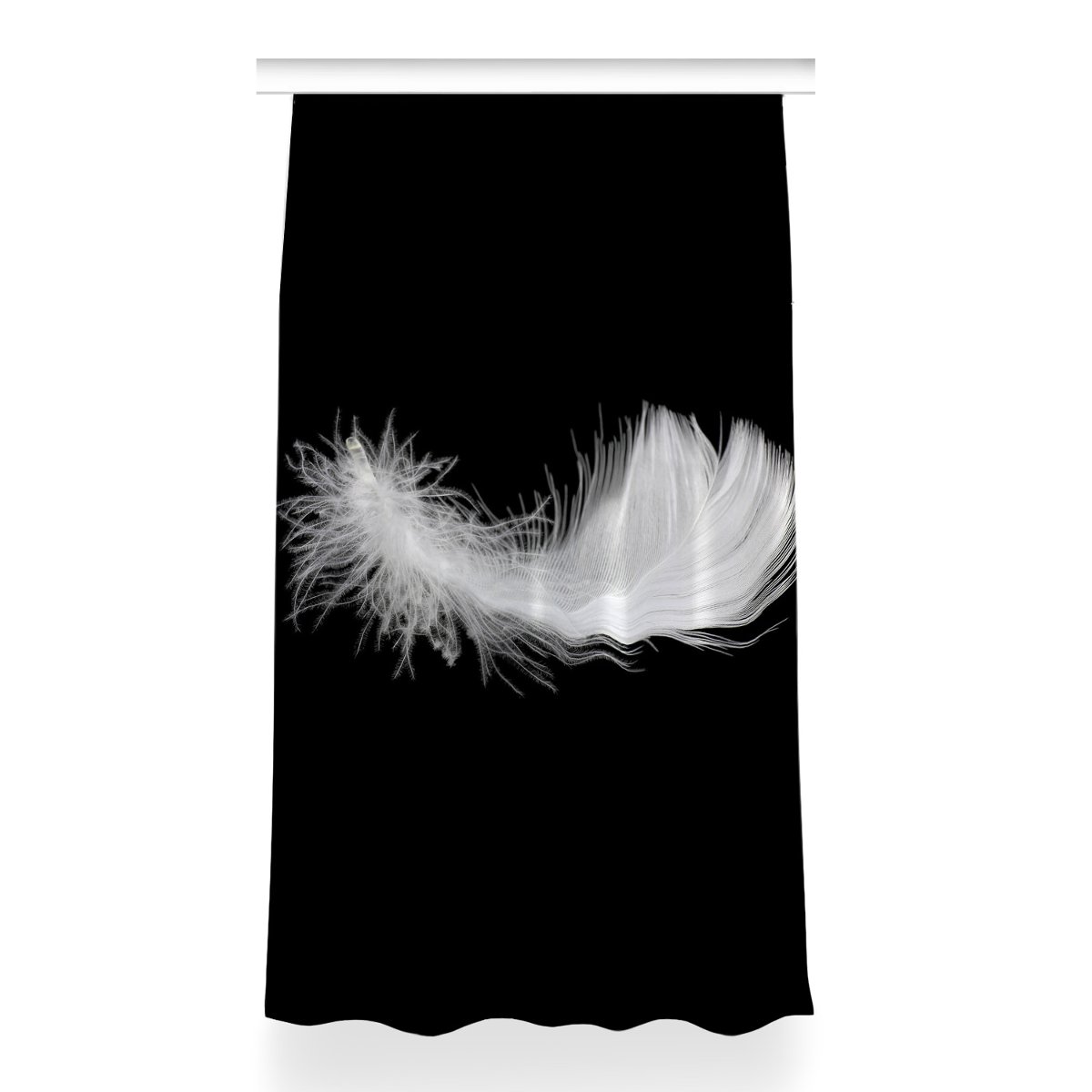 Klasyczna zasłona z nadrukiem 150x260 Białe pióro, Fabricsy