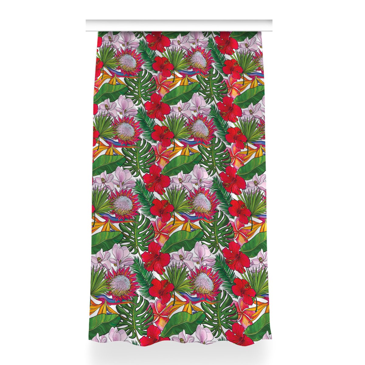 Gotowa zasłona z nadrukiem 150x260 Kolorowe kwiaty, Fabricsy