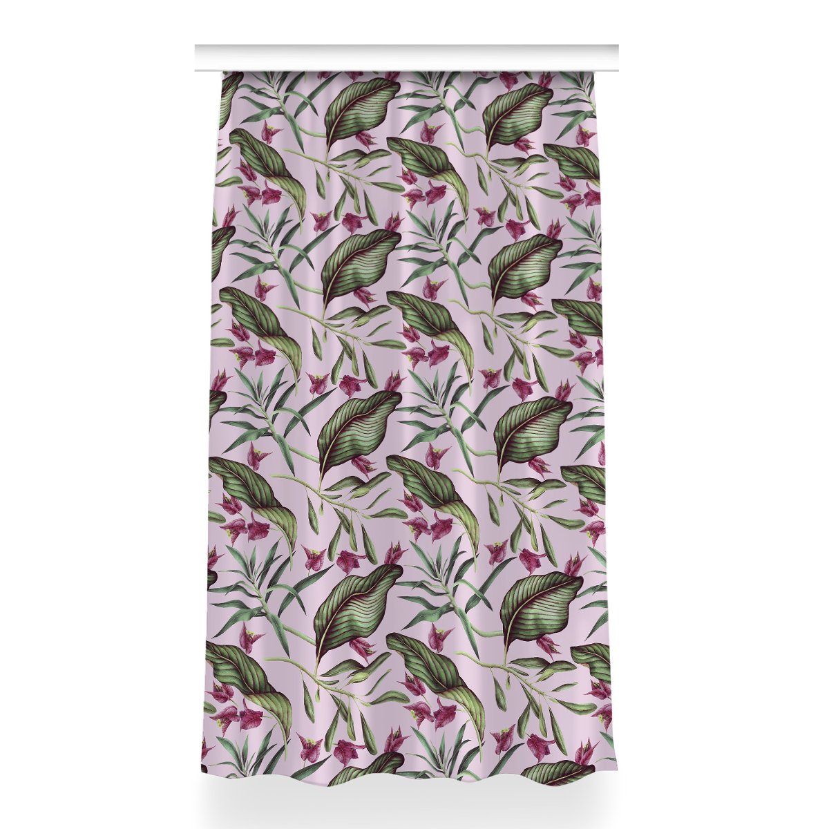 Zasłona z grafiką kolory 150x260 cm Różowe kwiaty, Fabricsy