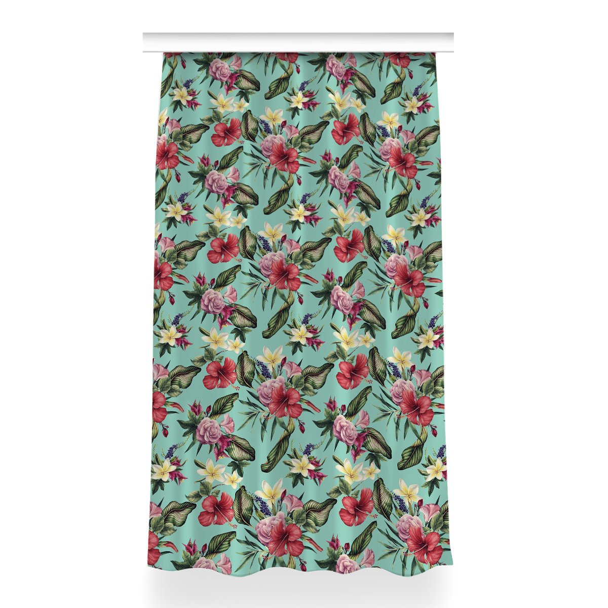 Zasłona z nadrukiem gotowa 150x260 Liście i kwiaty, Fabricsy