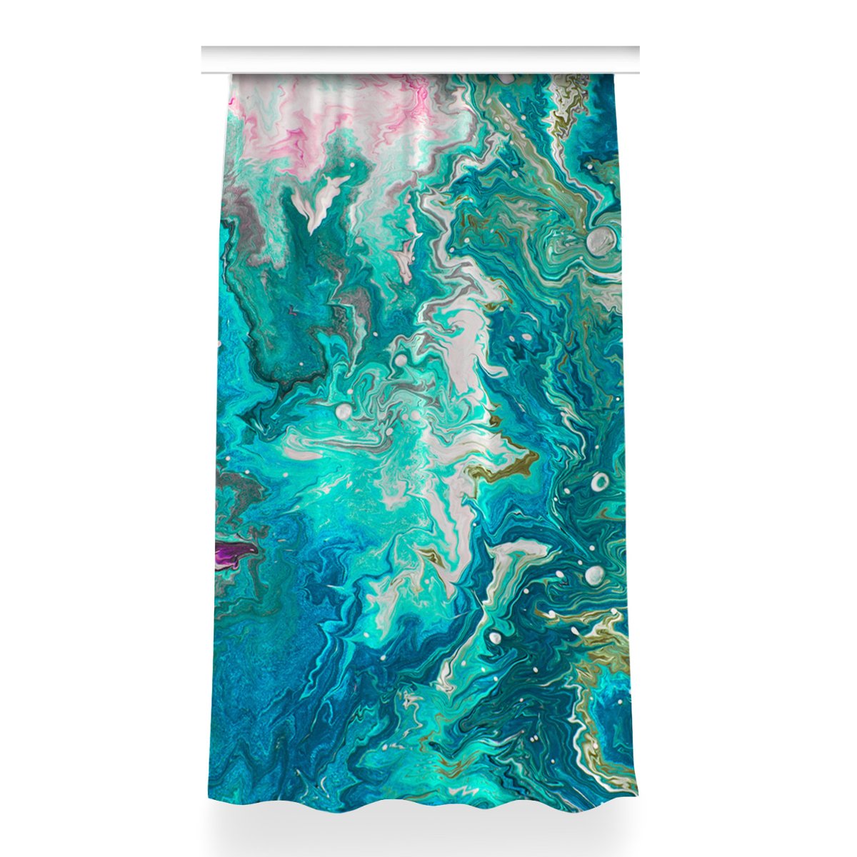 Gotowa zasłona na taśmę 150x260 Abstrakcja zielona, Fabricsy