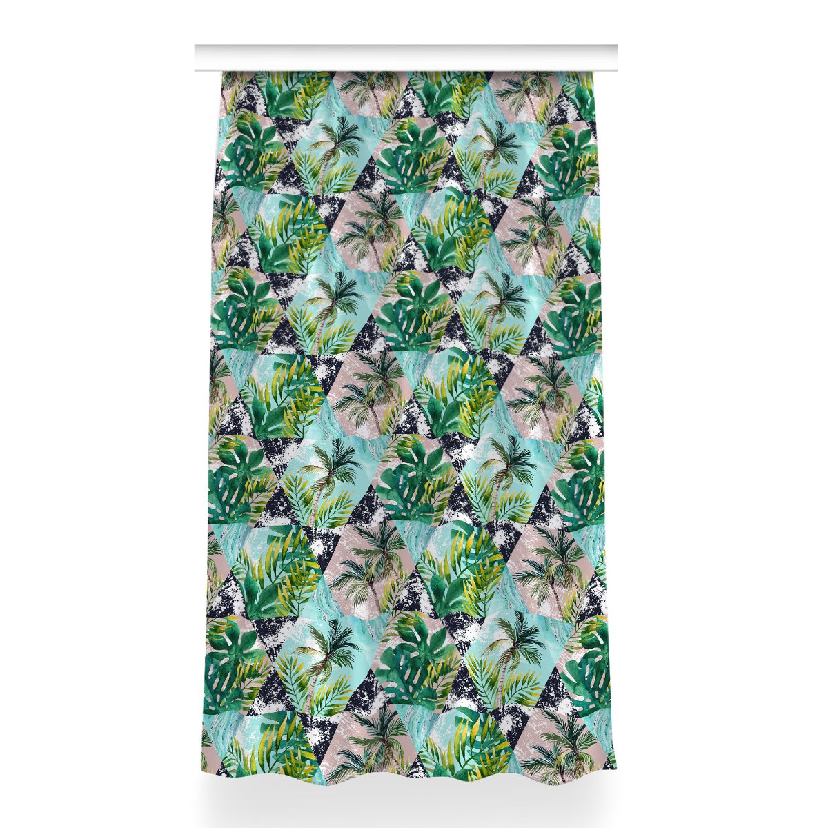 Gotowa zasłona na taśmę wzór 150x260 cm Palmy wzór, Fabricsy