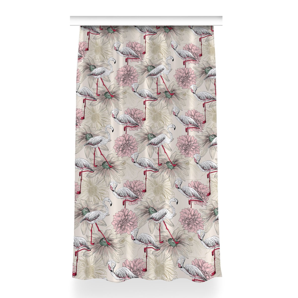 Gotowa zasłona do salonu 150x260 cm Różowy flaming, Fabricsy