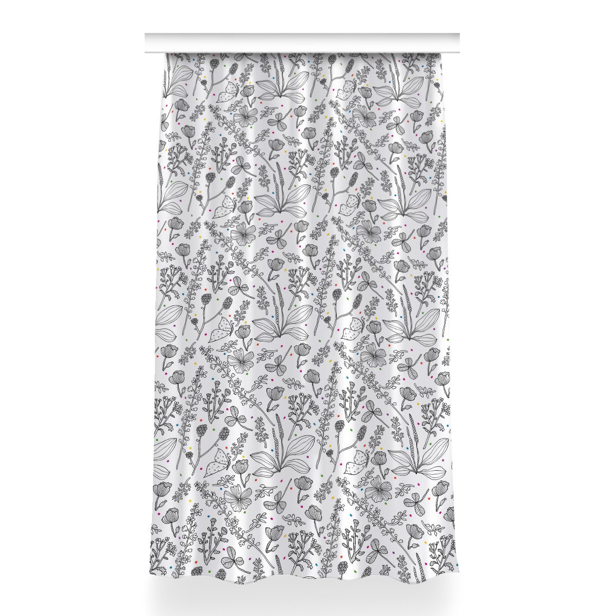 Klasyczna zasłona kolory 150x260 Kwiaty i kropki, Fabricsy