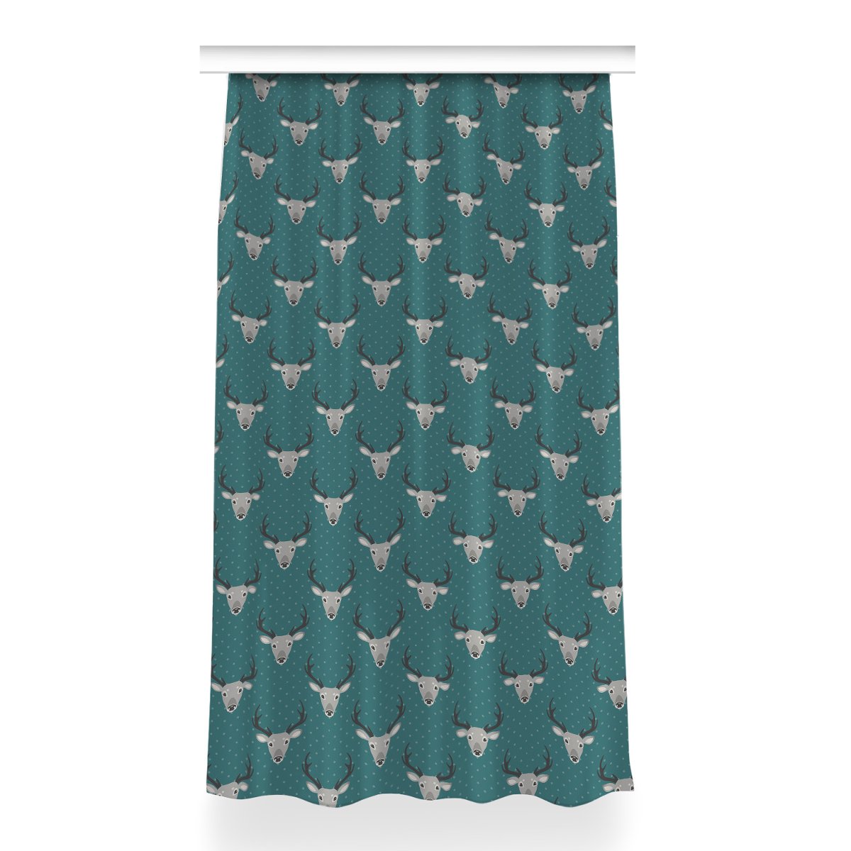 Kolorowa zasłona z nadrukiem 150x260 Szary Jeleń, Fabricsy