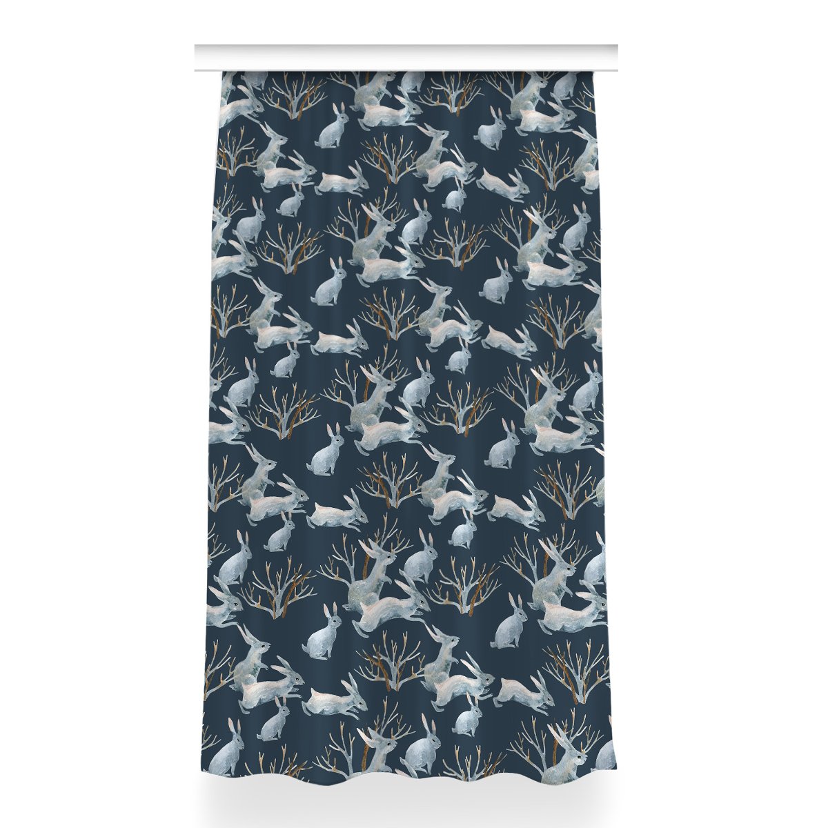 Klasyczna zasłona kolory 150x260 cm Białe Króliki, Fabricsy