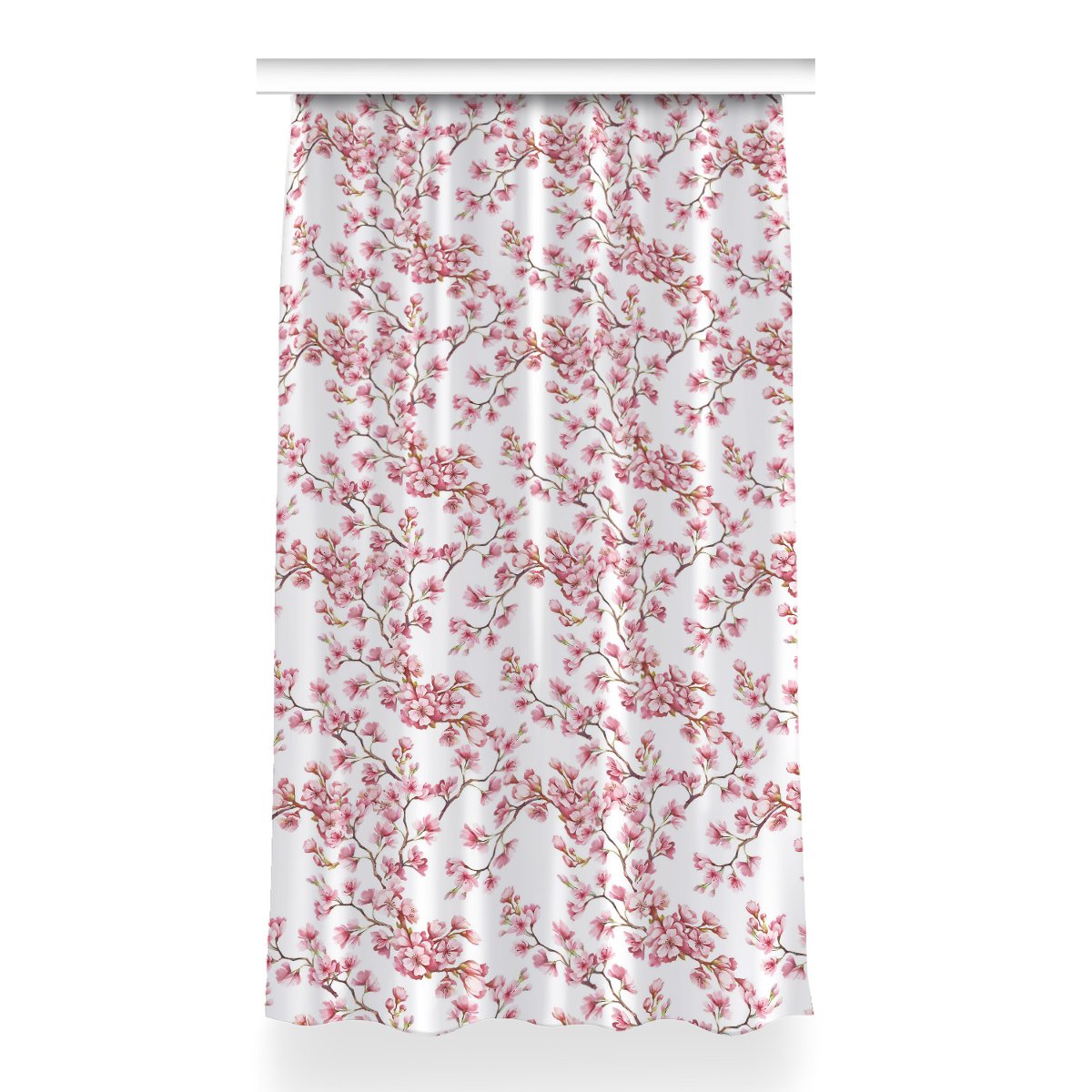 Kolorowa zasłona z nadrukiem 150x260 Różowe kwiaty, Fabricsy
