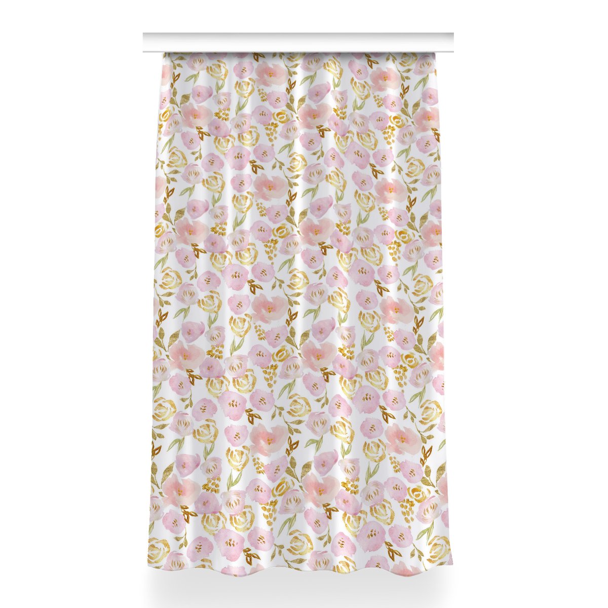 Kolorowa zasłona z nadrukiem 150x260 Różowe kwiaty, Fabricsy