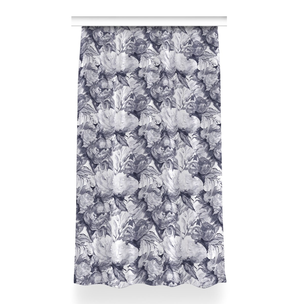Gotowa zasłona na taśmę wzór 150x260 Szare kwiaty, Fabricsy