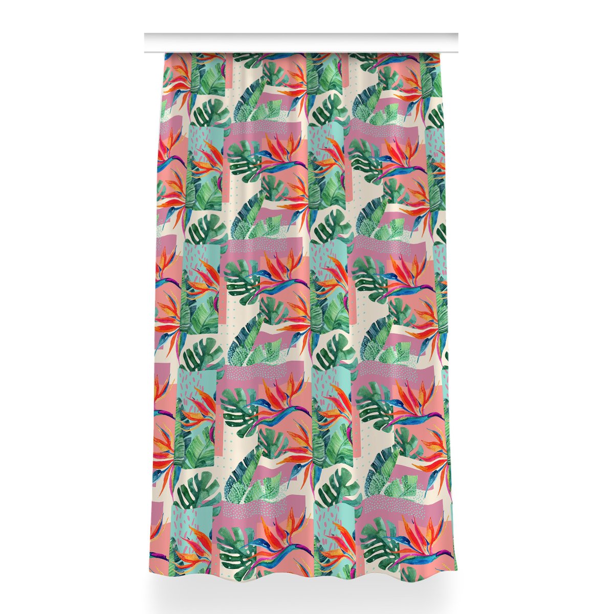 Gotowa zasłona na taśmę 150x260 Tropikalna mozaika, Fabricsy