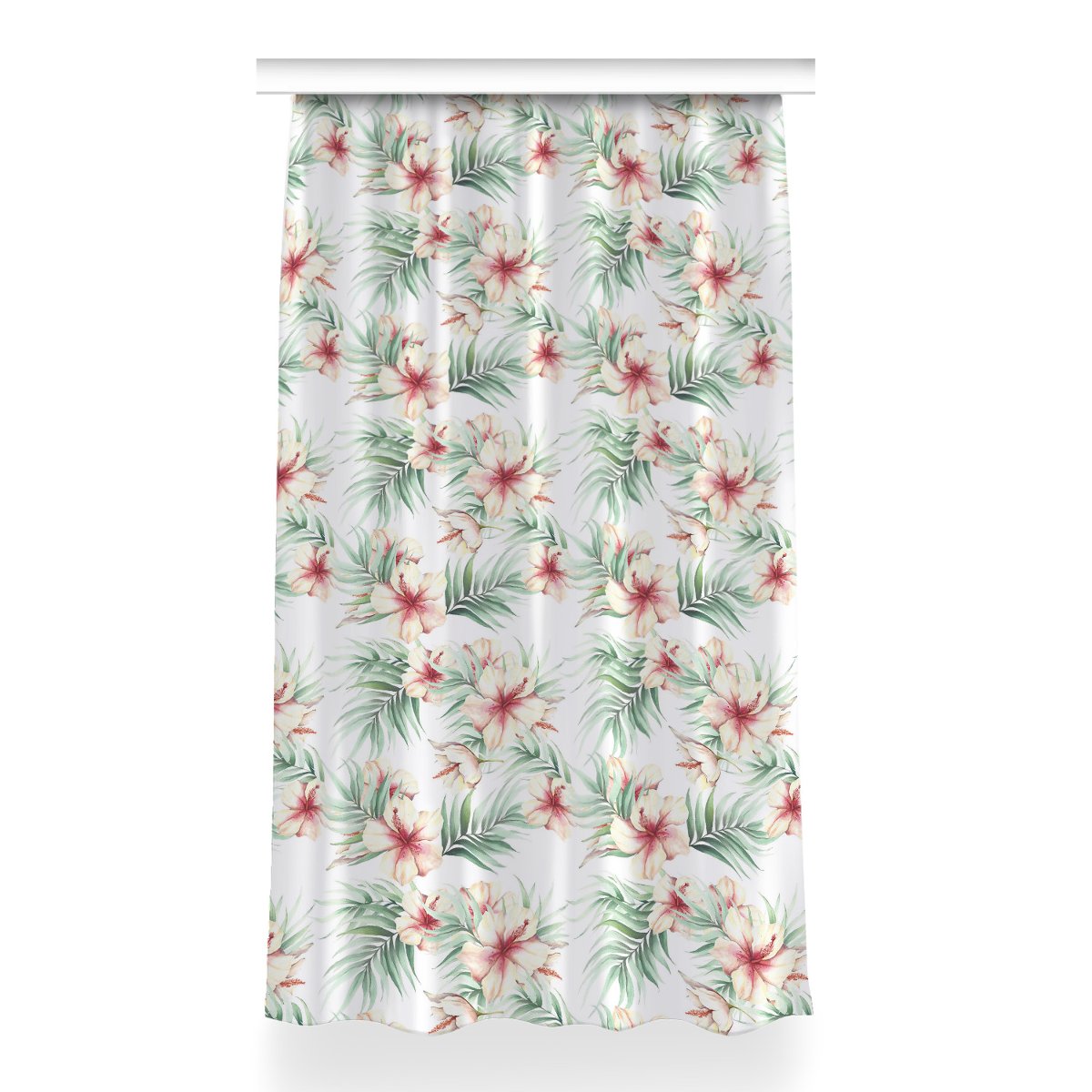 Gotowa zasłona na taśmę 150x260 Hawajskie kwiaty, Fabricsy
