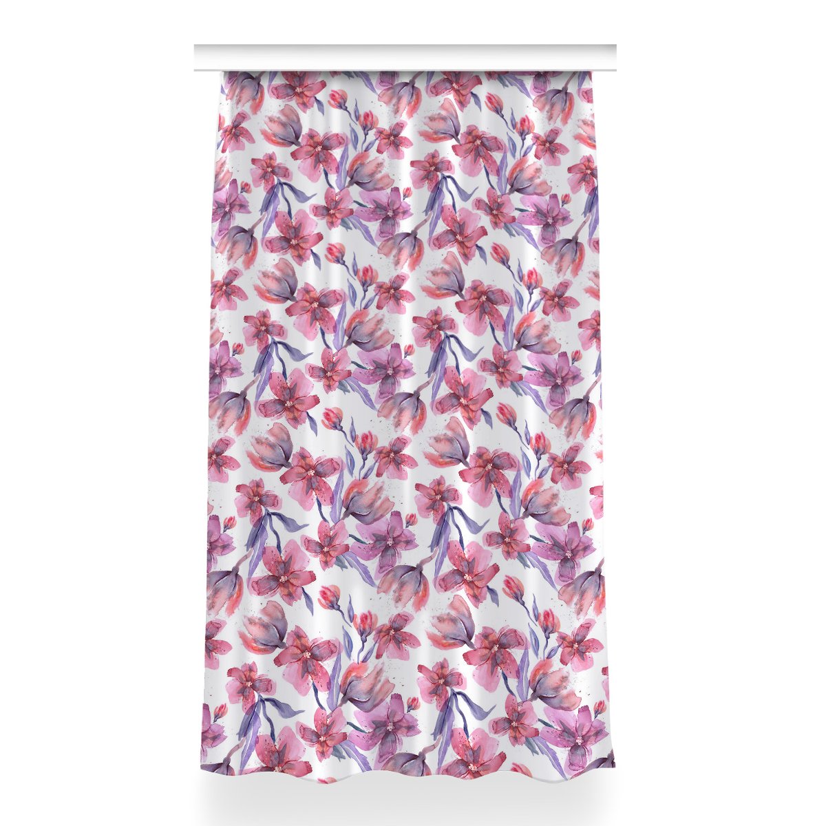 Zasłona z grafiką gotowa 150x260 Pastelowe kwiaty, Fabricsy