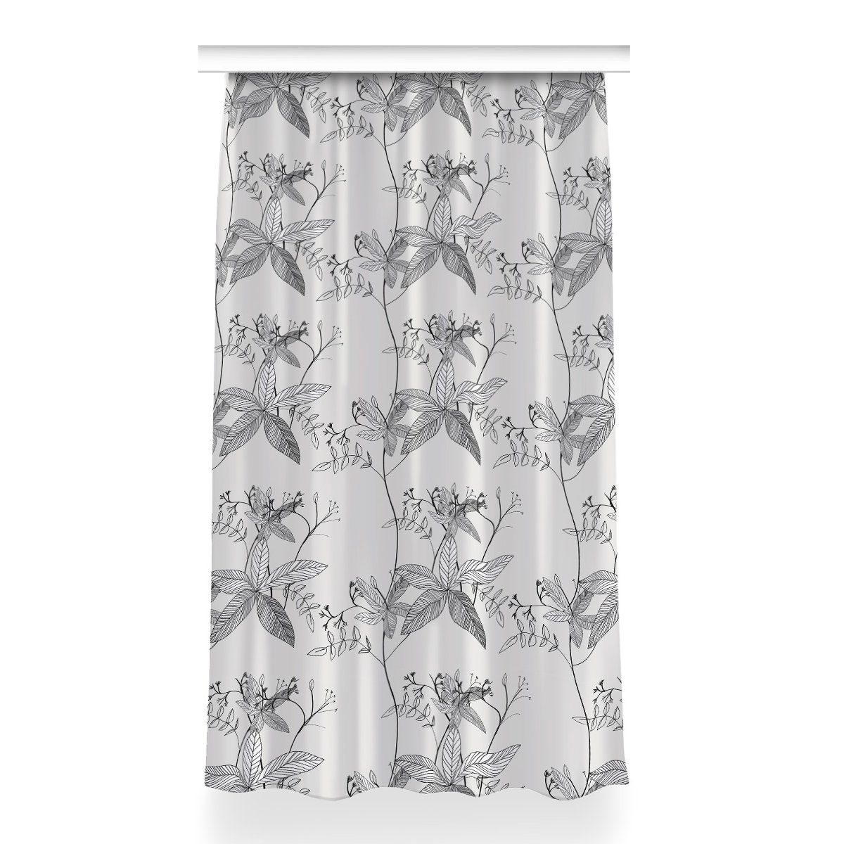 Gotowa zasłona z nadrukiem 150x260 Kwiaty Doodle, Fabricsy