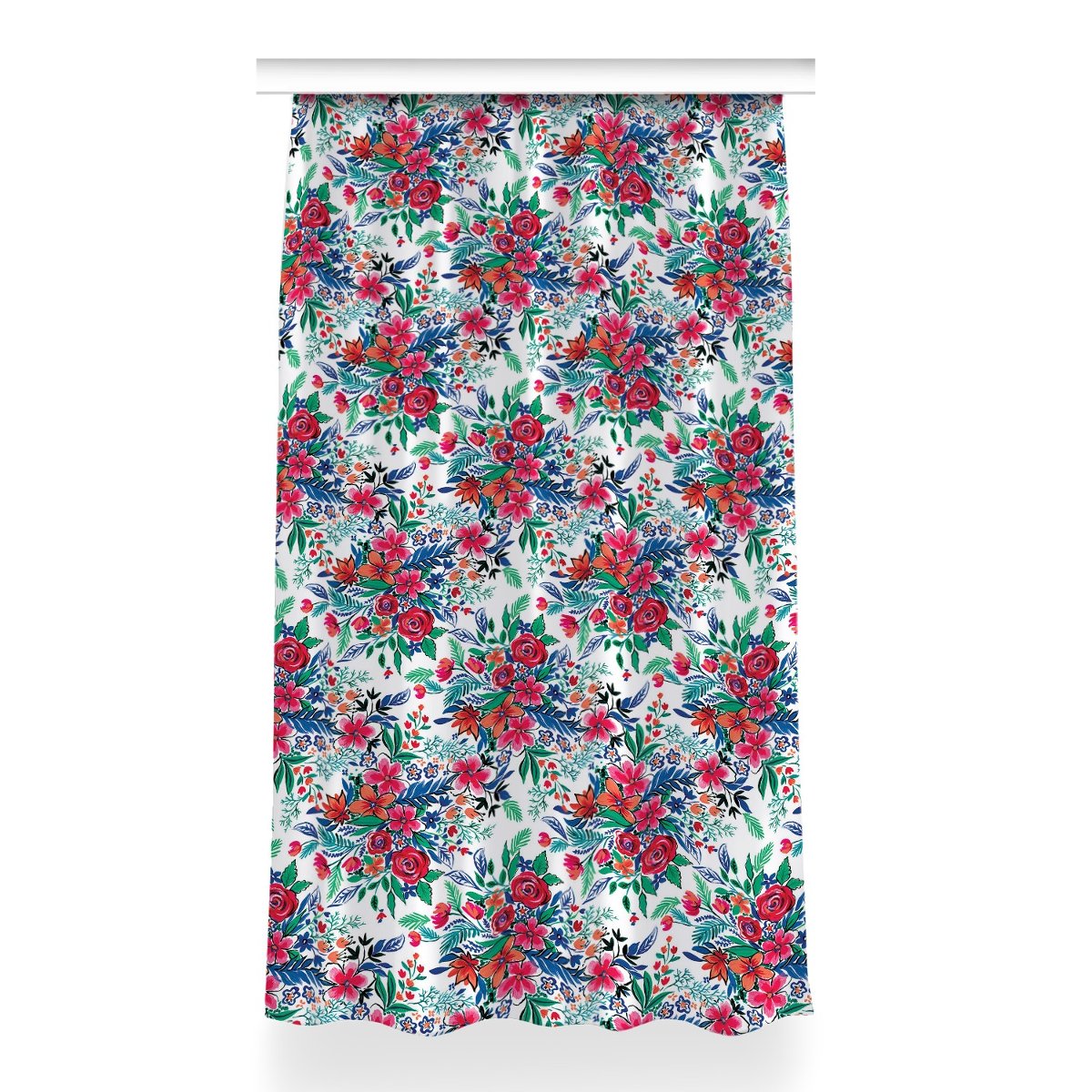 Gotowa zasłona do sypialni 150x260 Kolorowe kwiaty, Fabricsy