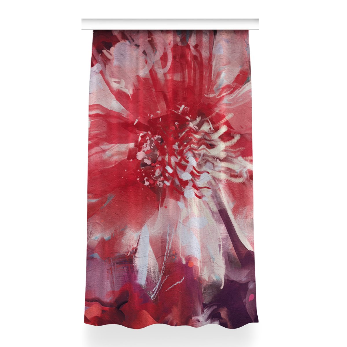 Gotowa zasłona z nadrukiem 150x260 Czerwony kwiat, Fabricsy