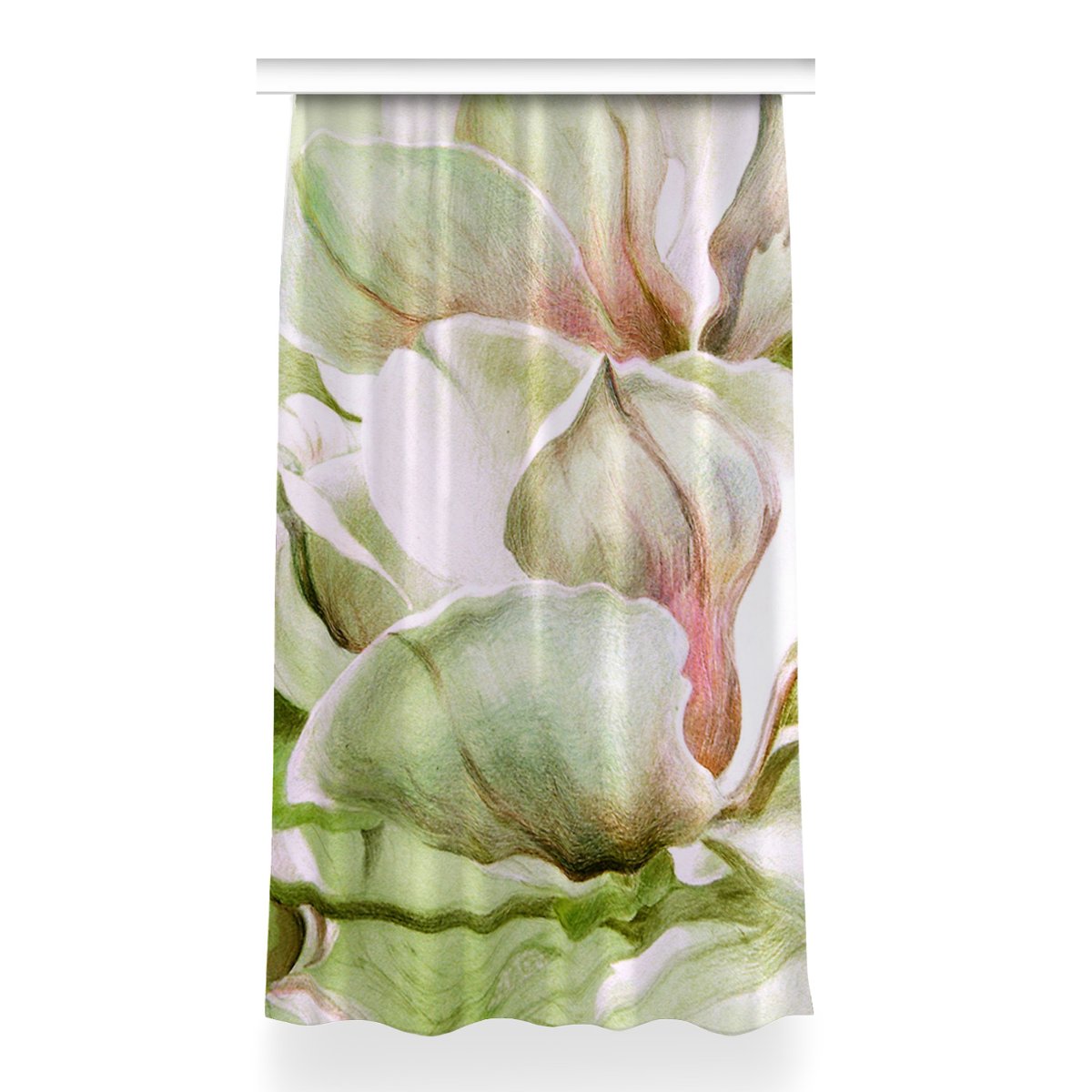 Gotowa zasłona z grafiką 150x260 Kwiaty magnolii, Fabricsy